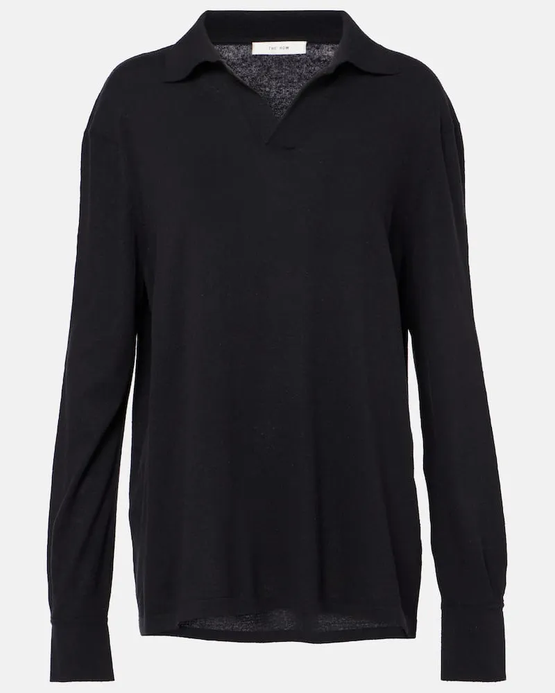 The Row Polopullover Jovani aus Seide Schwarz