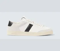 Sneakers aus Leder mit Veloursleder