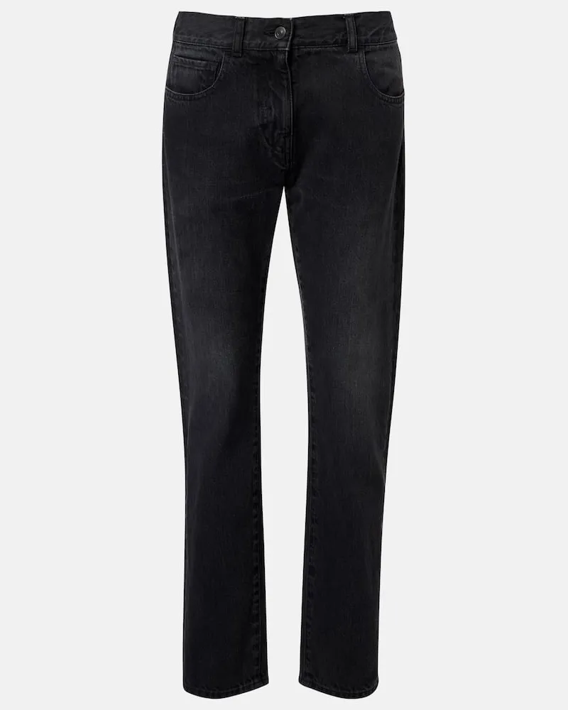 The Row Low-Rise Straight Jeans Booker Schwarz