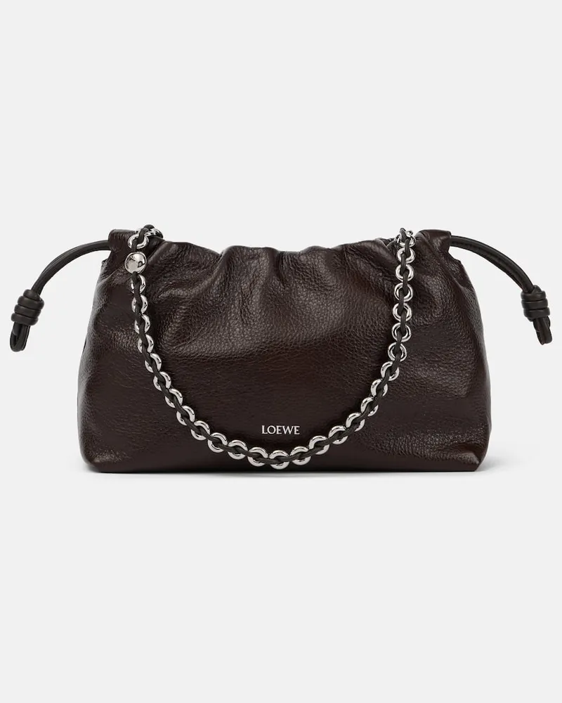 Loewe Clutch Flamenco Medium aus Leder Braun