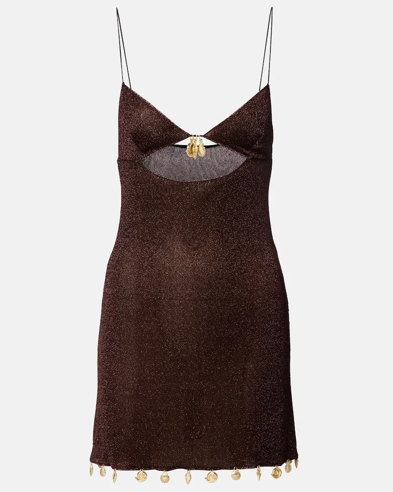 Oséree Oséree Verziertes Minikleid Lumière Braun