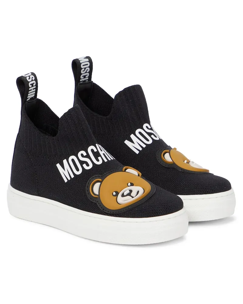 Moschino Sneakers aus Strick Schwarz