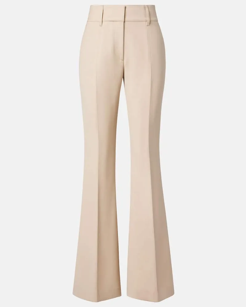 Gabriela Hearst High-Rise-Schlaghose Rhein aus Wolle Beige