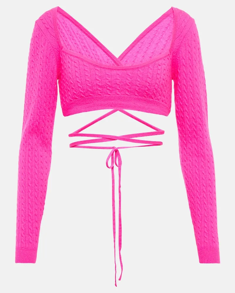 Patou Cropped-Top aus Wolle und Kaschmir Rosa