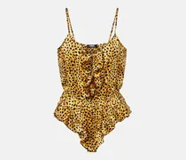 Bedruckter Body aus Seidensatin