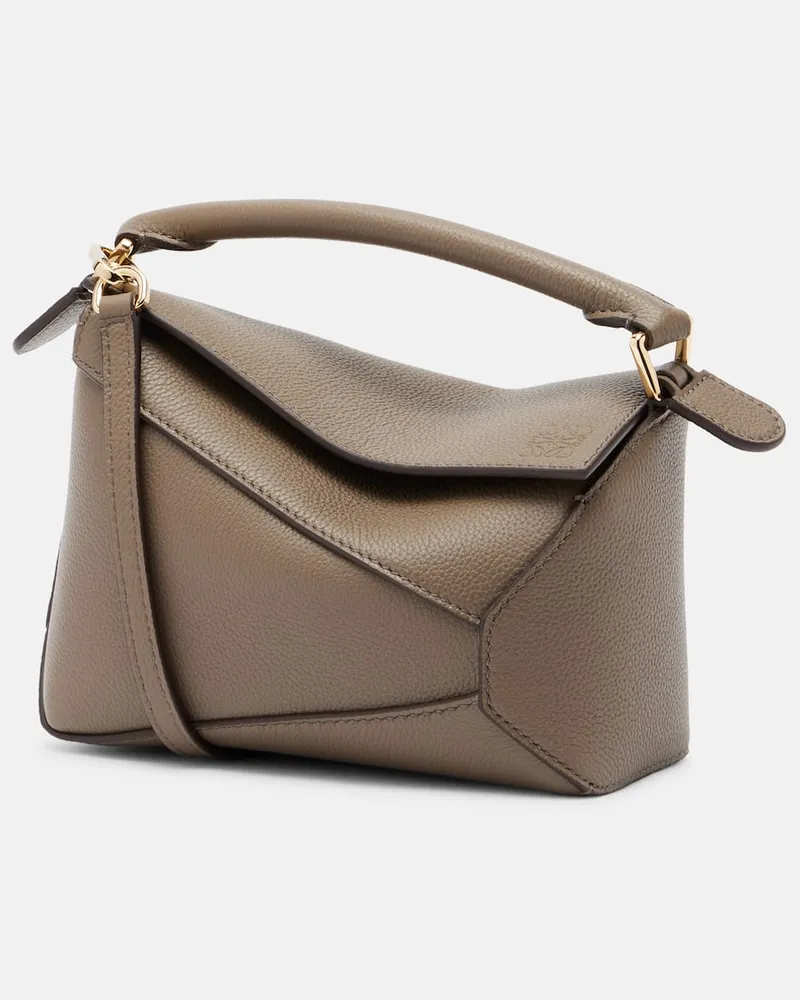 Loewe Tote Bag Puzzle Edge Mini aus Leder Braun