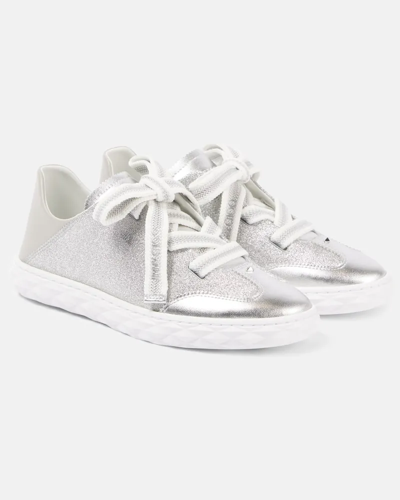 Jimmy Choo Sneakers Diamond Light Flex/F mit Metallic-Leder Silber