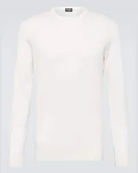 Ermenegildo Zegna Pullover aus Kaschmir und Seide Weiss