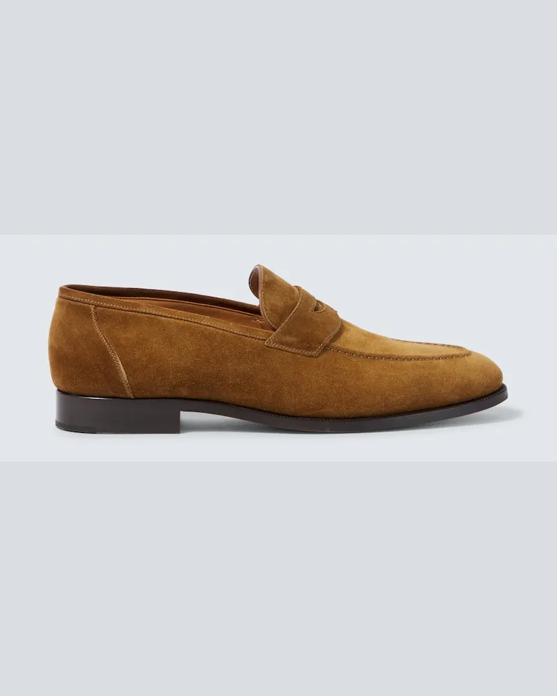 Loro Piana Loafers Sergio aus Veloursleder Braun