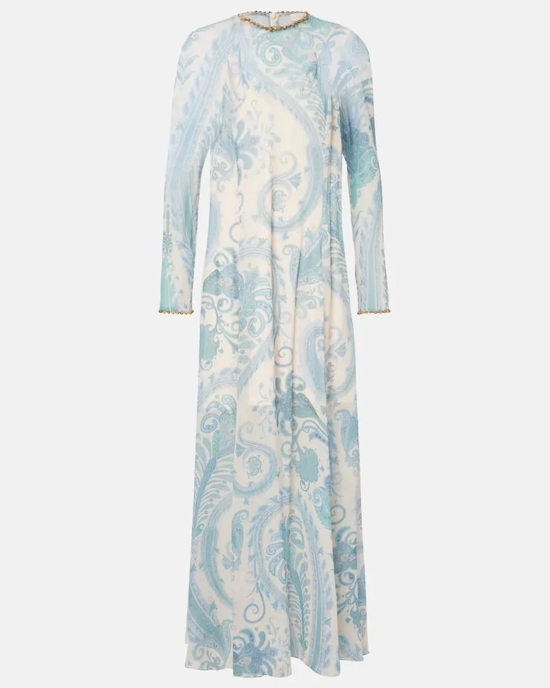 Zimmermann Verziertes Maxikleid Illuminate Blau