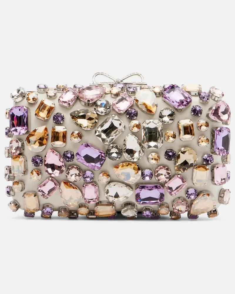 Self-Portrait Clutch mit Kristallen Multicolor