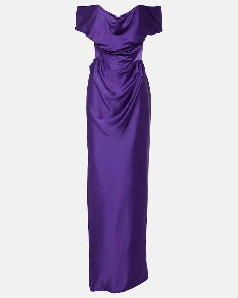 Vivienne Westwood Off-Shoulder-Robe aus Satin Violett
