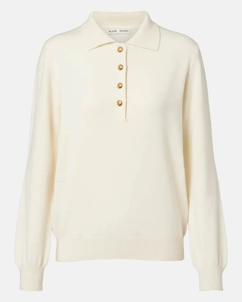Blazé Milano Blazé Milano Polopullover Highland aus Wolle und Kaschmir Weiß