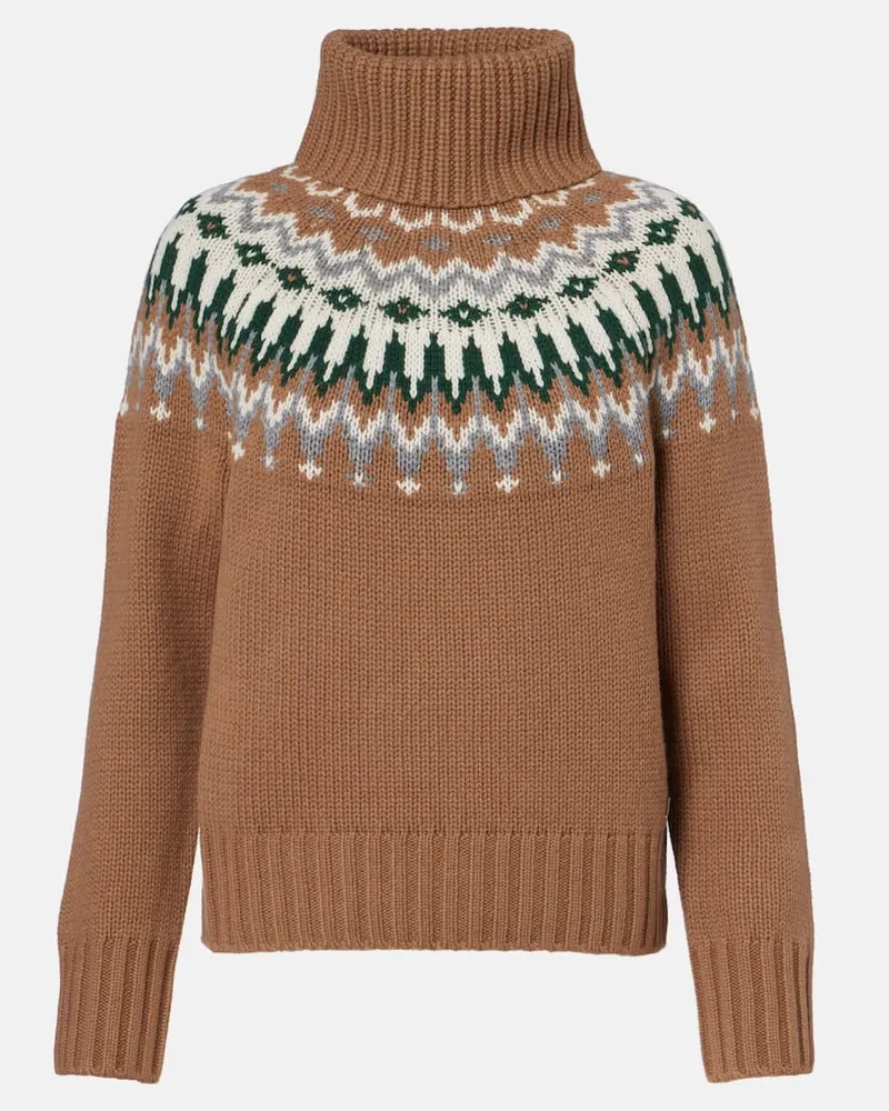 Bogner Pullover Ingrid aus Kaschmir-Jacquard Braun