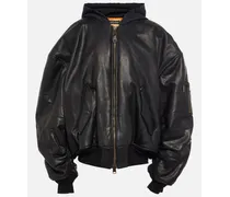 Oversize-Bomberjacke aus Leder