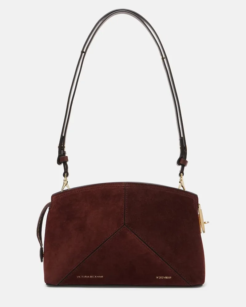 Victoria Beckham Schultertasche Victoria aus Veloursleder Braun