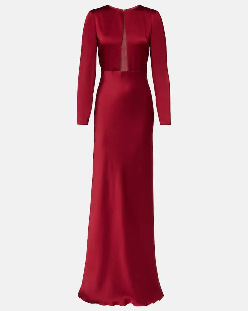 Max Mara Maxikleid Bird aus Satin Rot