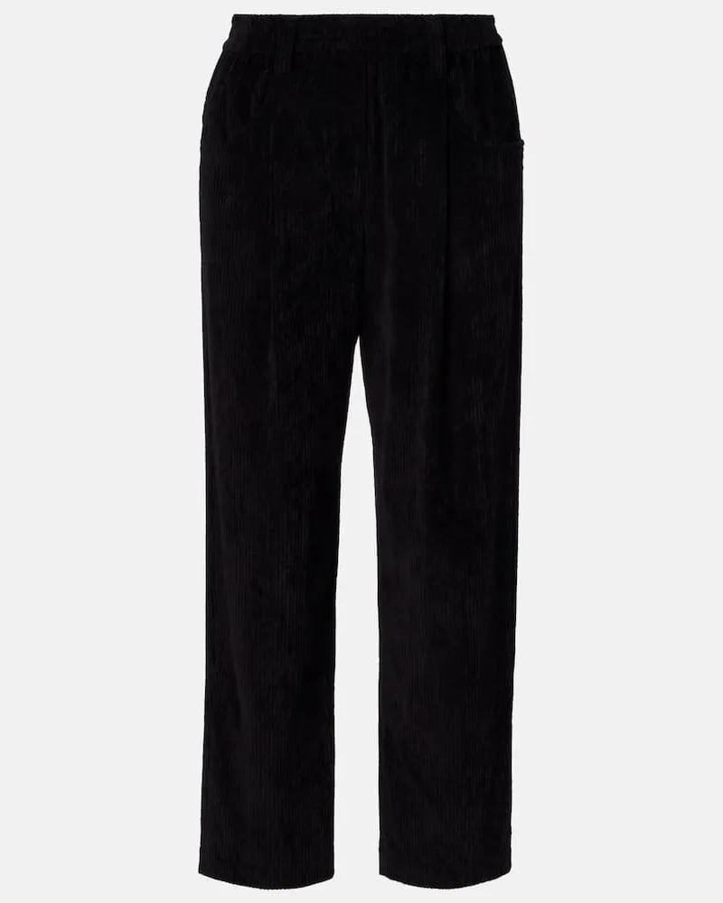 Brunello Cucinelli Hose aus Baumwoll-Cord Schwarz