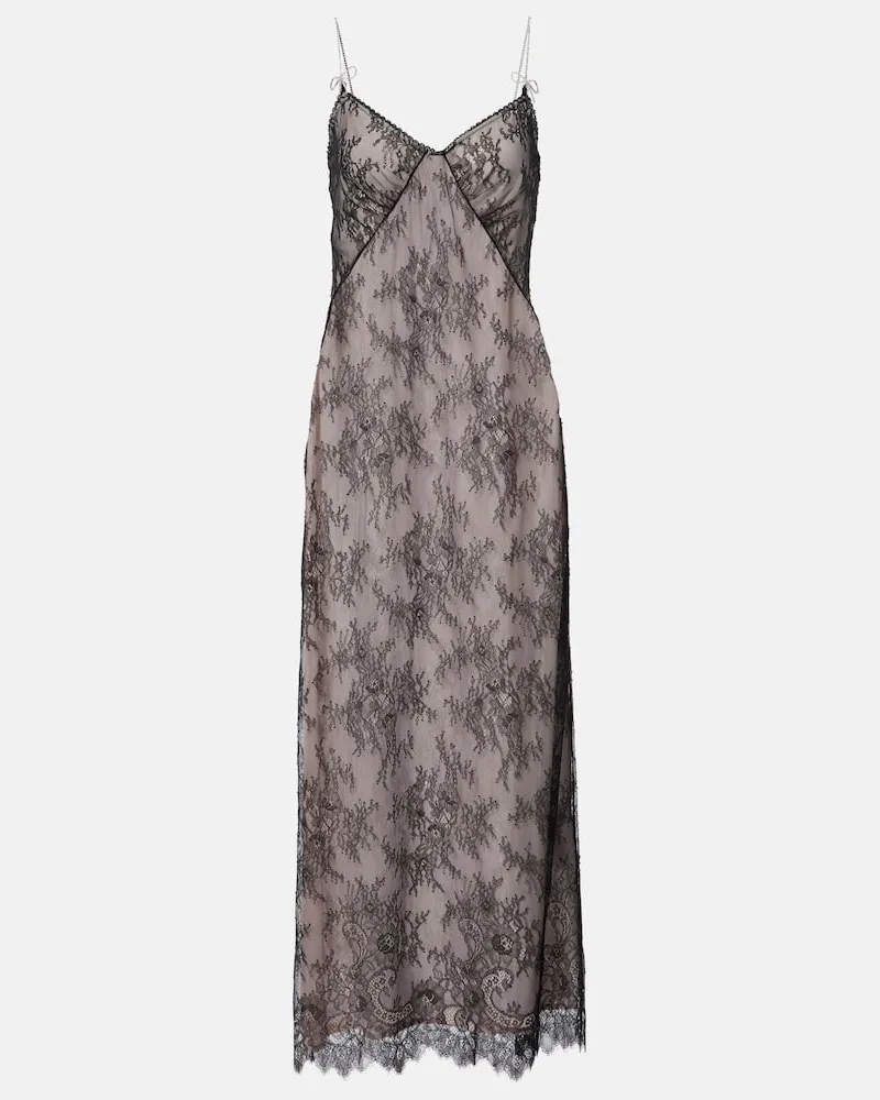 Blumarine Midikleid aus Spitze Schwarz