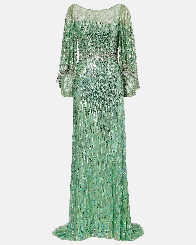 Jenny Packham Verzierte Robe Ines Grün