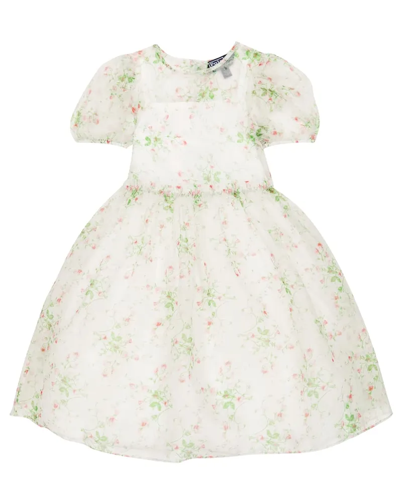 Ralph Lauren Kleid aus Baumwolle und Tüll Weiß