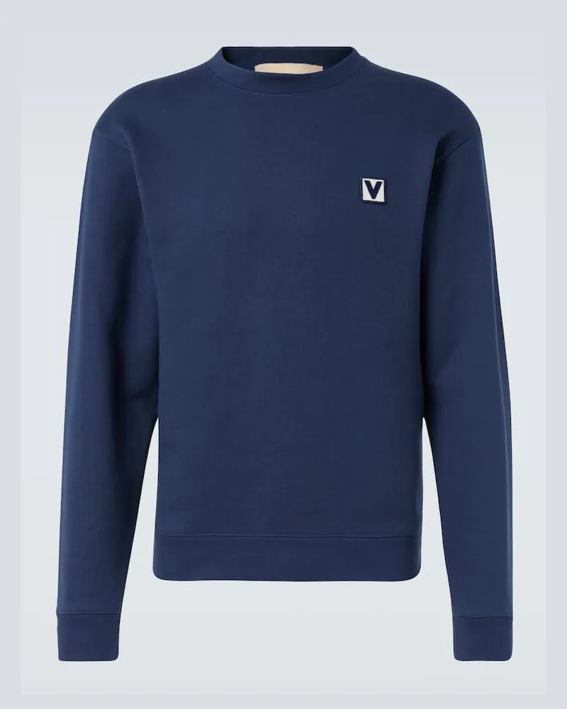 Valentino Garavani Sweatshirt VLogo aus Baumwolle Blau