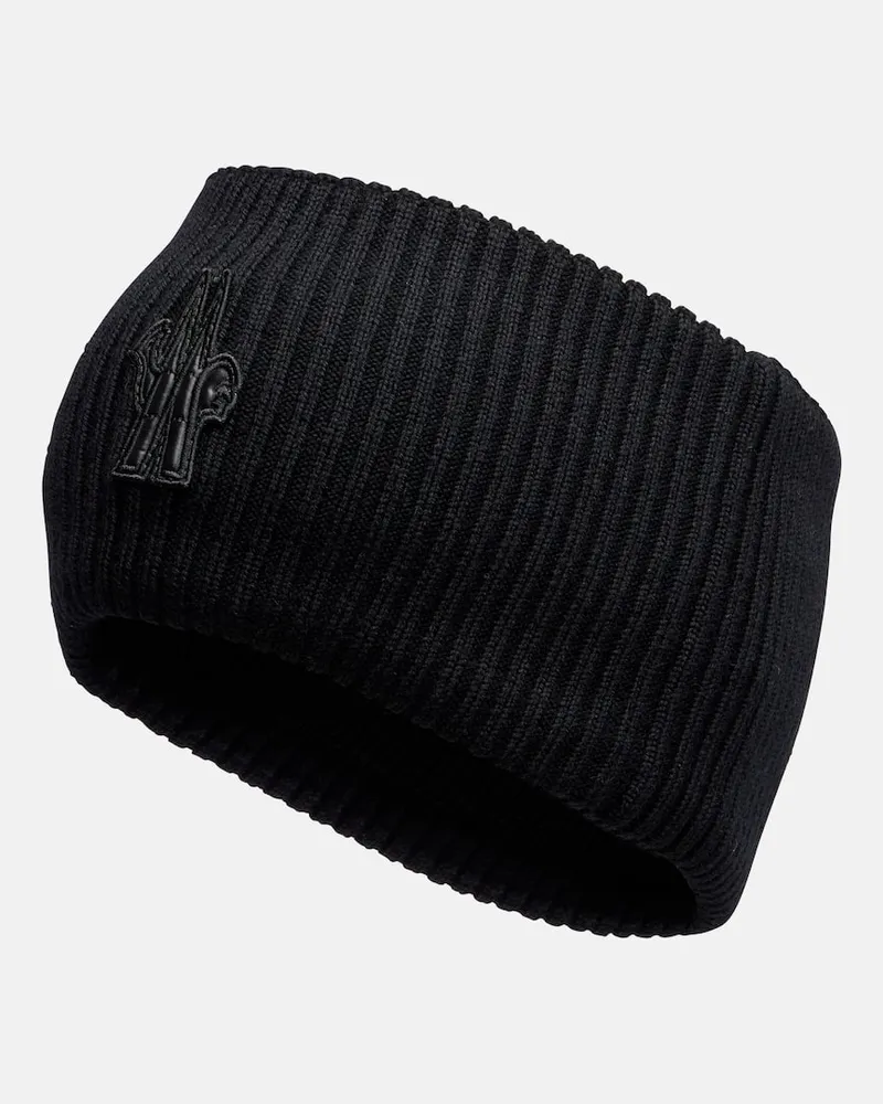 Moncler Stirnband aus Schurwolle Schwarz
