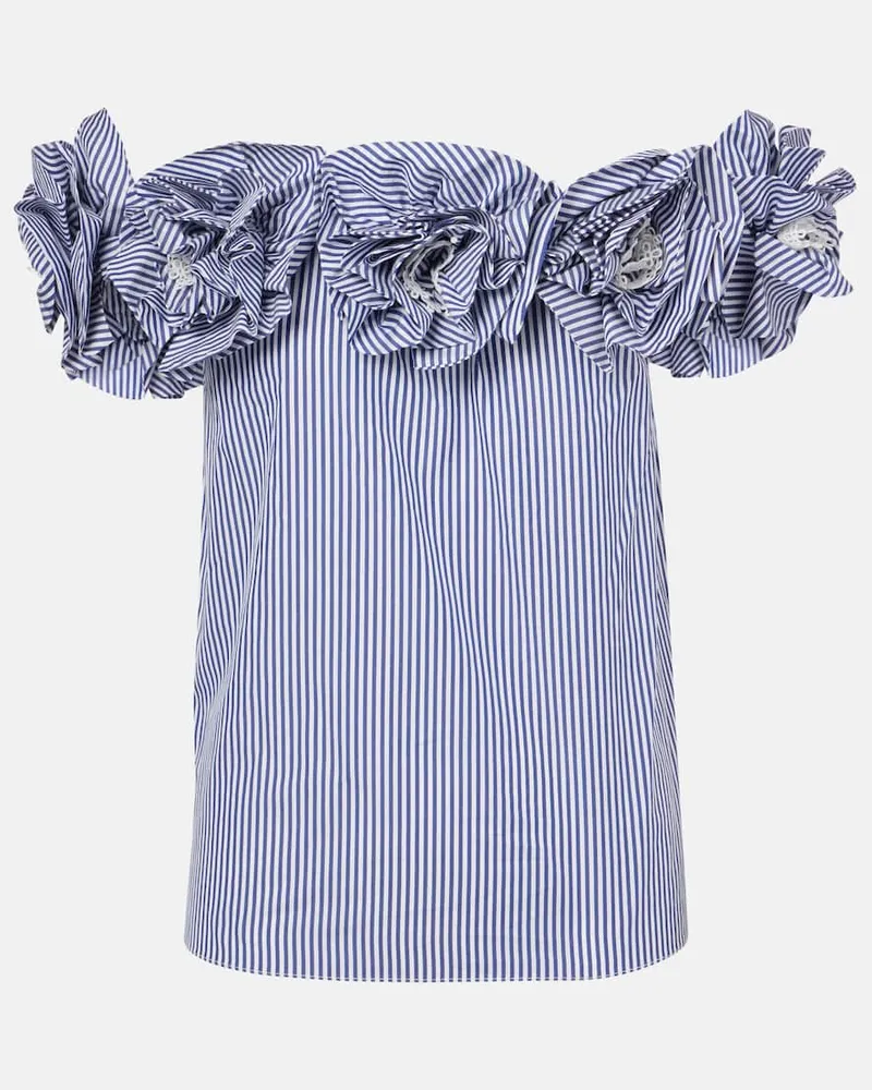 Carolina Herrera New York Top aus Baumwolle Blau