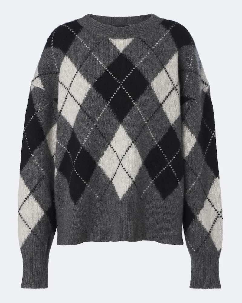 Nili Lotan Pullover Donnika aus Kaschmir und Seide Grau