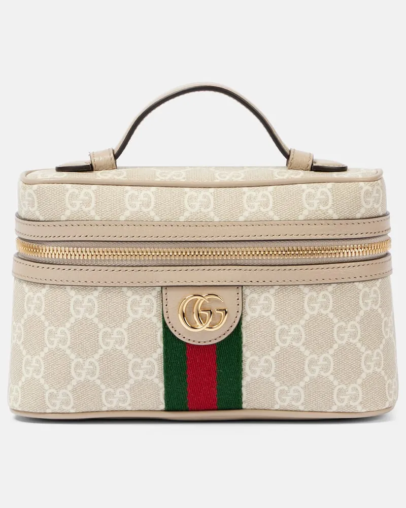 Gucci Schultertasche Ophidia Mini mit Leder Beige
