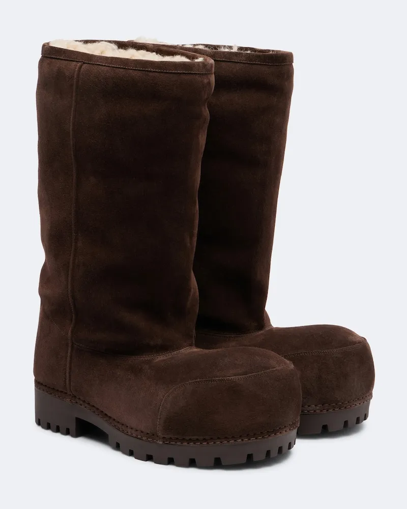 Balenciaga Stiefel Alaska aus Veloursleder Braun