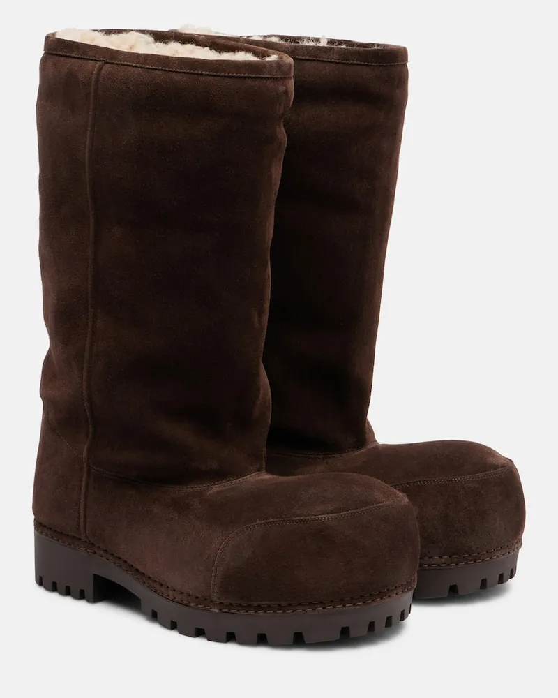 Balenciaga Stiefel Alaska aus Veloursleder Braun