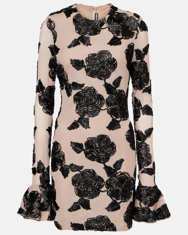 ROTATE Birger Christensen Minikleid aus Mesh Beige