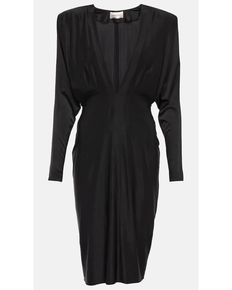 Alexandre Vauthier Midikleid aus Satin Schwarz