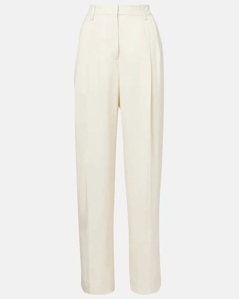 Totême Gerade High-Rise-Hose Weiß