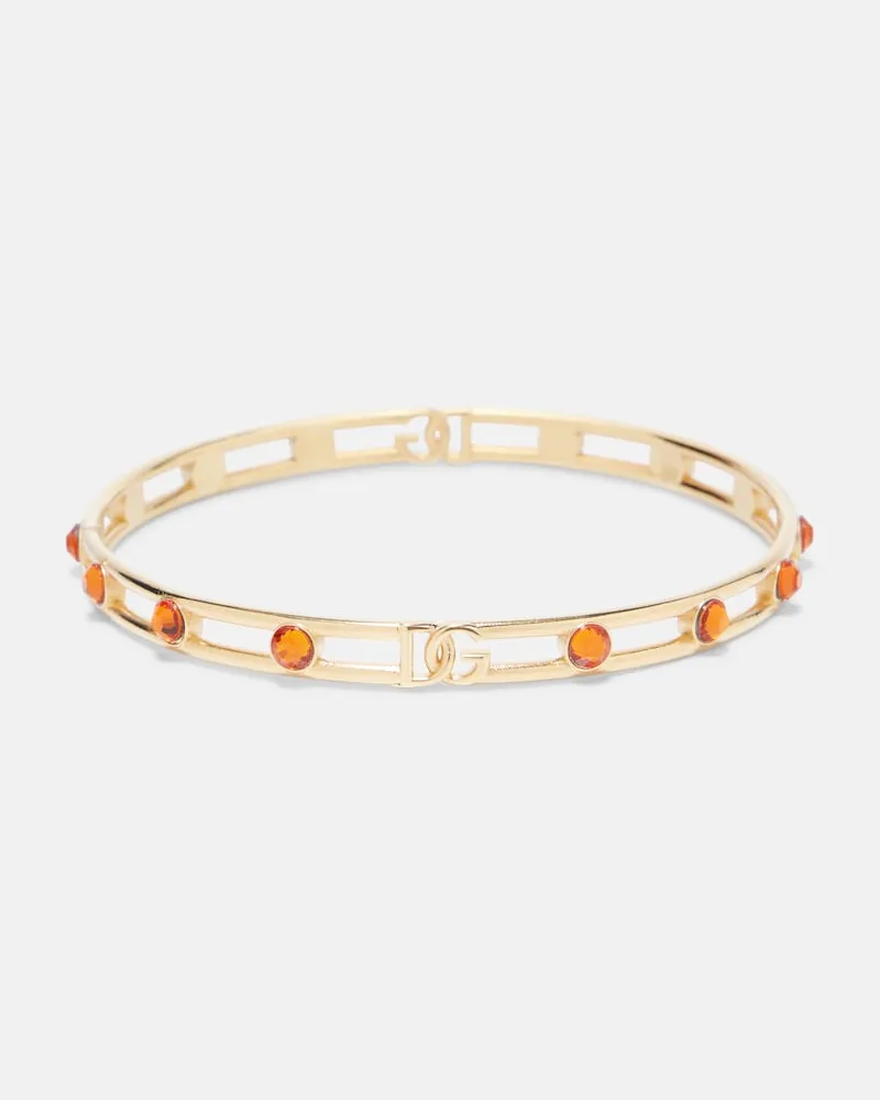 Dolce & Gabbana Armreif DG mit Kristallen Gold