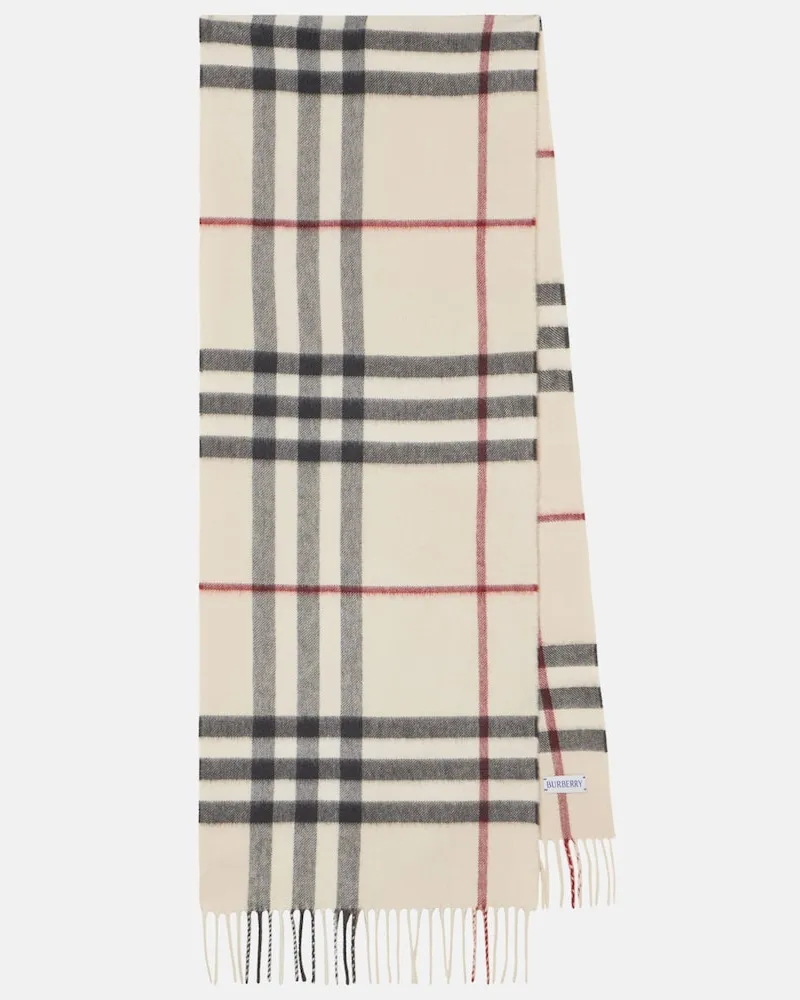 Burberry Schal Giant Check aus Kaschmir Grau