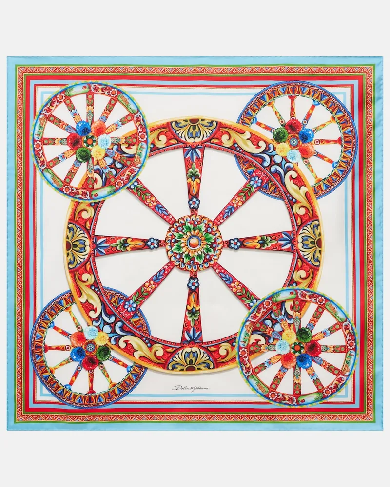 Dolce & Gabbana Tuch Carretto aus Seiden-Twill Multicolor