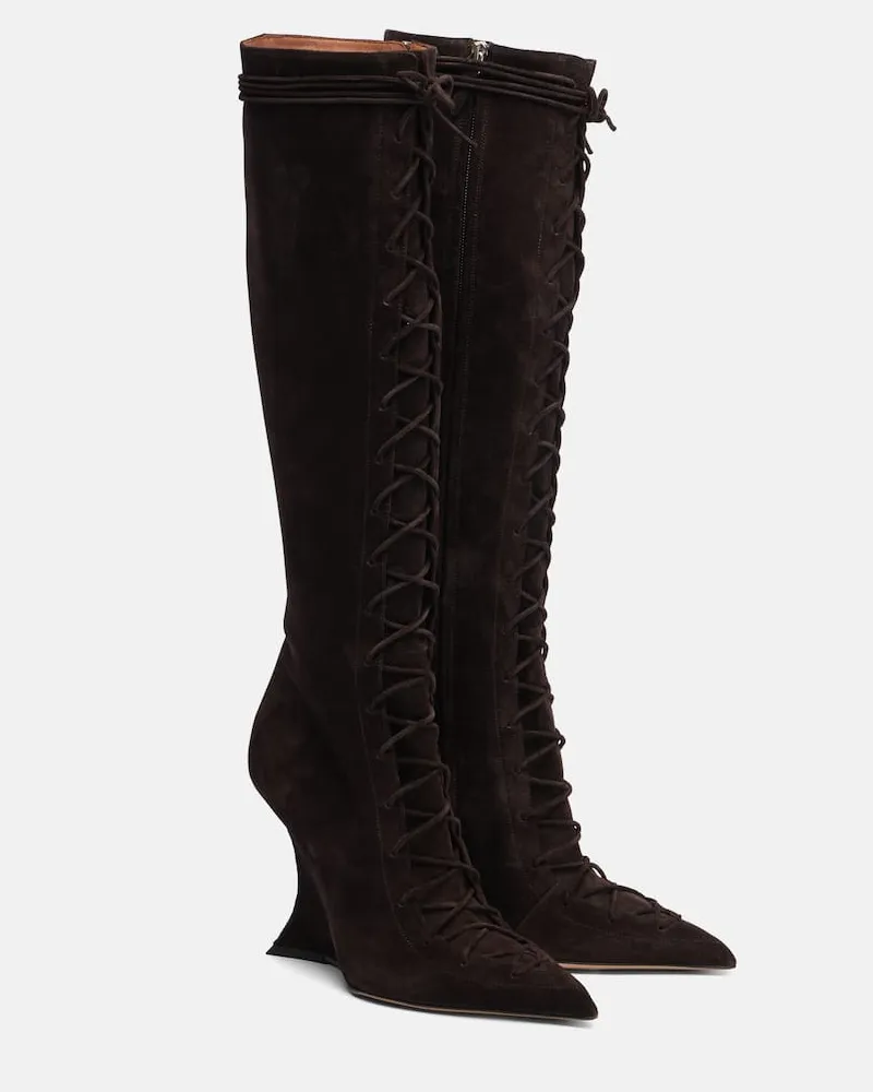 Paris Texas Stiefel Nina 105 aus Veloursleder Schwarz
