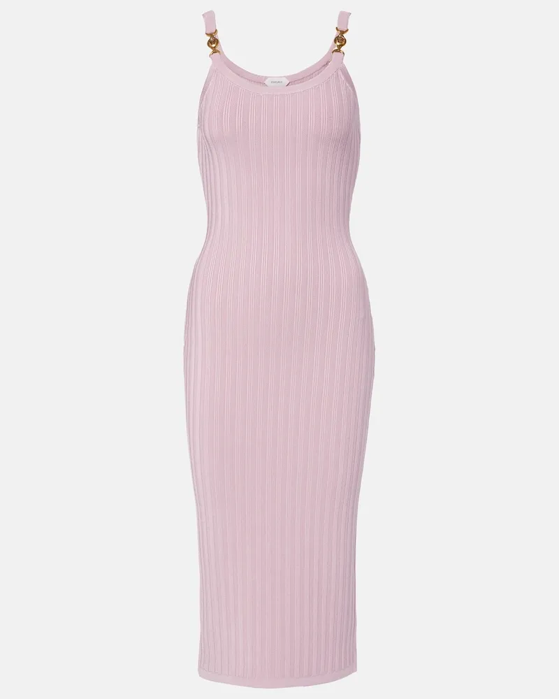 Versace Midikleid Medusa aus Rippstrick Violett