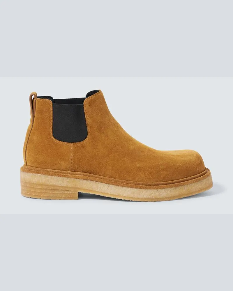 Bottega Veneta Chelsea Boots Haddock aus Veloursleder Braun