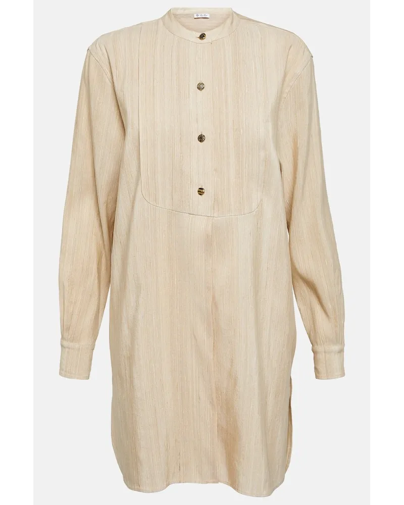 Loro Piana Minikleid aus Seide Beige