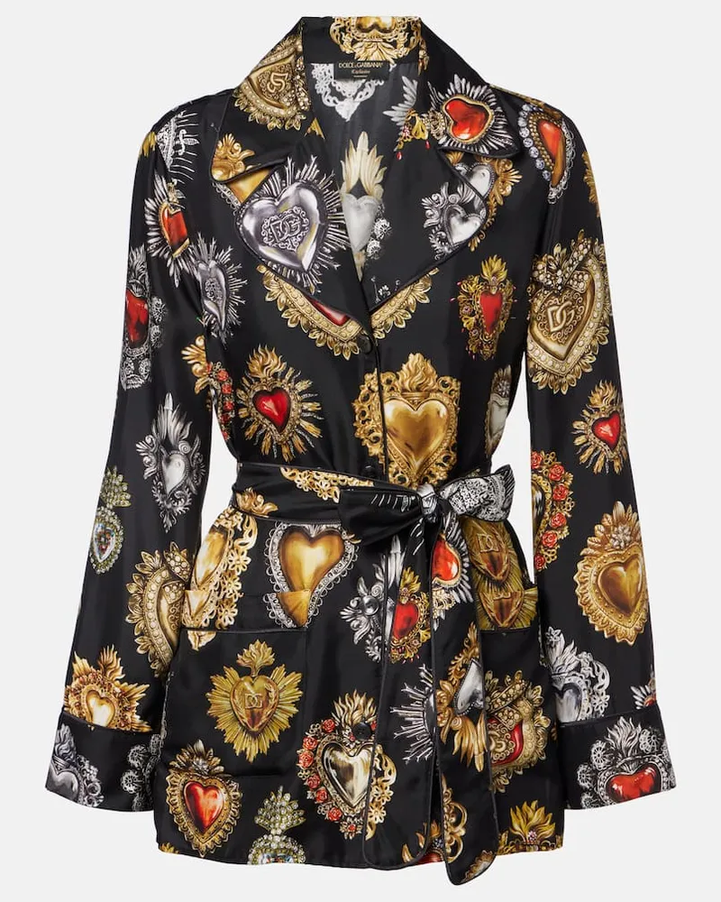 Dolce & Gabbana Hemd Devotion aus Seiden-Twill Multicolor