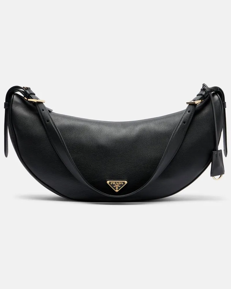 Prada Schultertasche Prada Demi-Lune Large aus Leder Schwarz