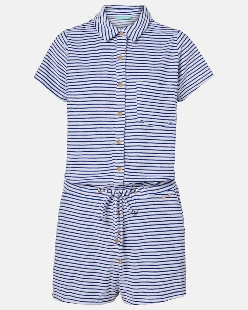 Melissa Odabash Playsuit Cheryl aus einem Baumwollgemisch Blau