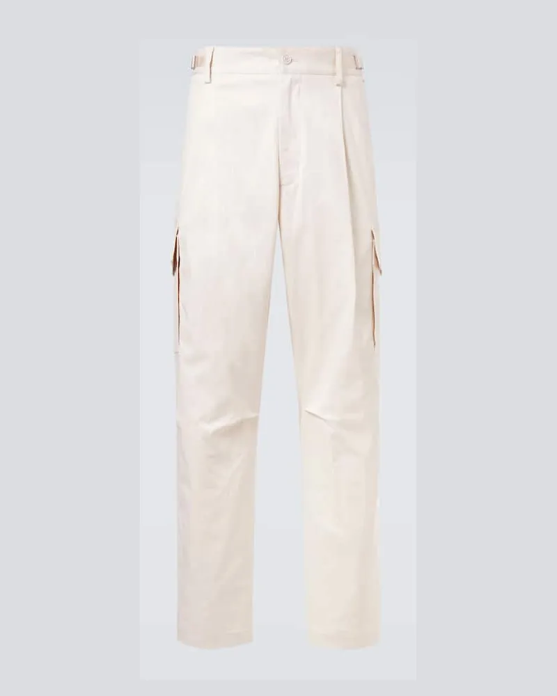 Moncler Cargohose aus einem Baumwollgemisch Weiß