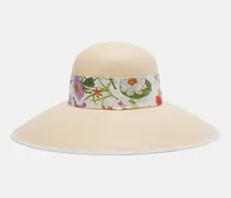 Hut Gucci Flora mit Seiden-Twill