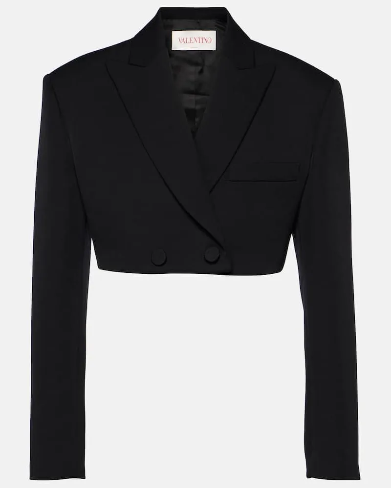 Valentino Garavani Cropped-Blazer aus Grisaille Schwarz