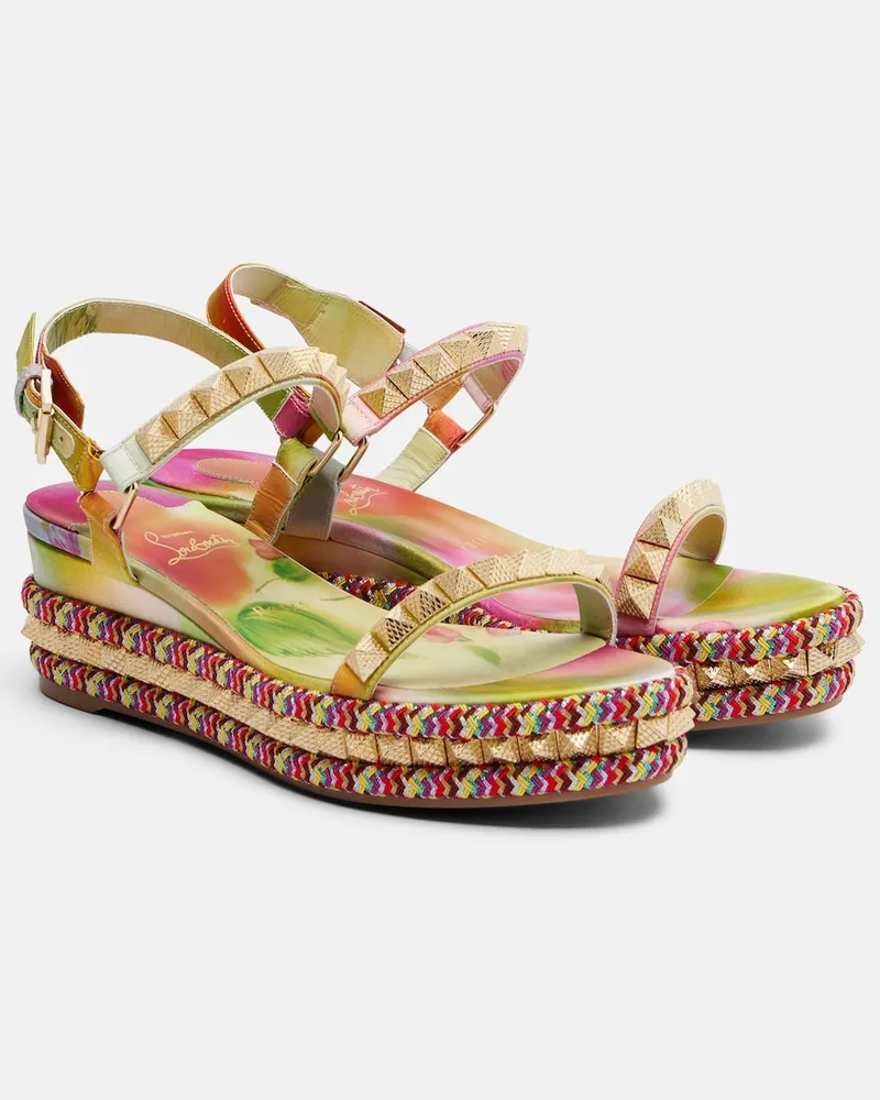 Christian Louboutin Espadrille-Wedges Pyra Clou Multicolor