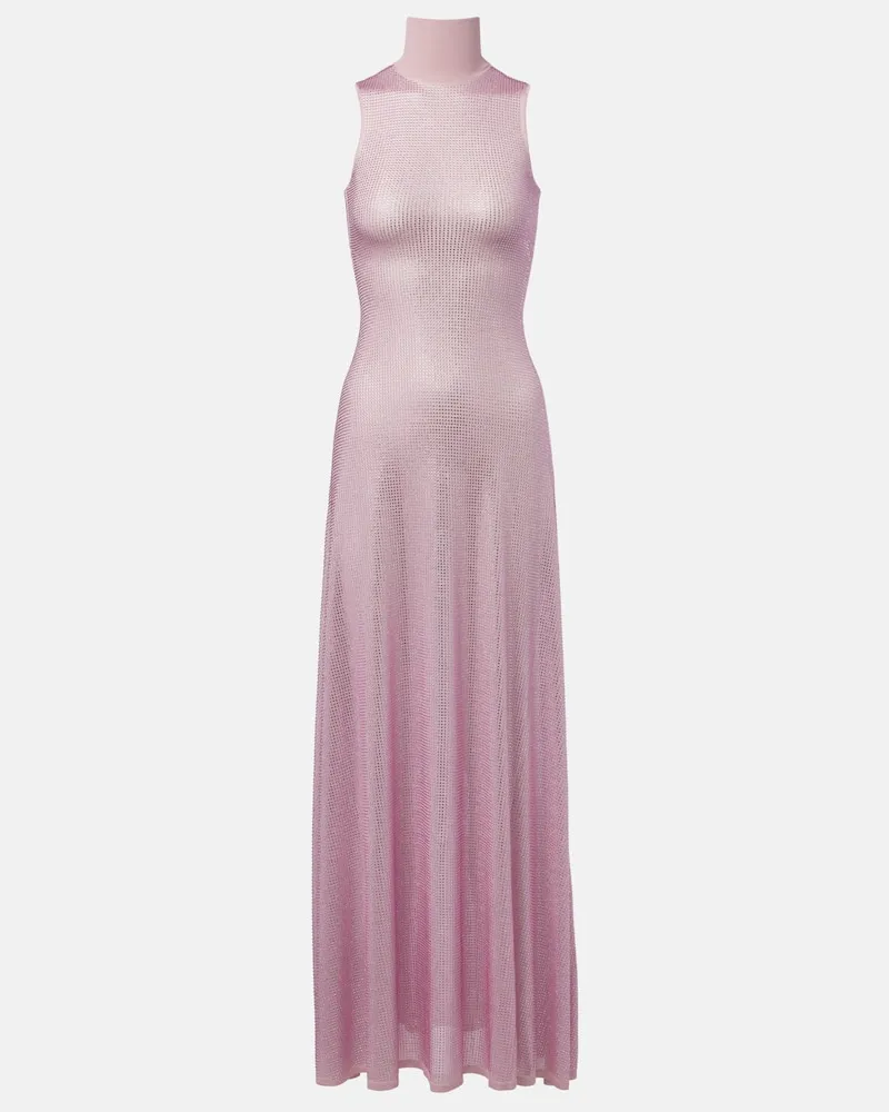 David Koma Midikleid mit Pailletten Rosa